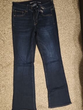 American Eagle Outfitters Women's Dark Kick Boot Jeans 10 Regular